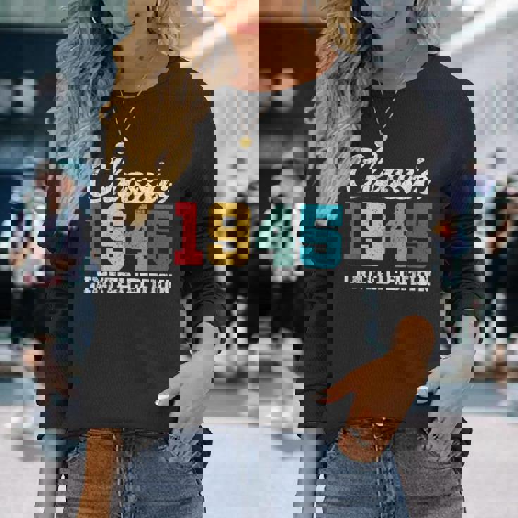 80歳クラシック1945年限定版レトロ80歳の誕生日 長袖Tシャツ 彼女への贈り物