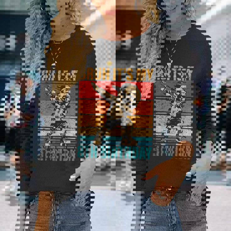 8歳の誕生日 軽くたたく少年 Bruh It's My 8Th Birthday 長袖Tシャツ 彼女への贈り物