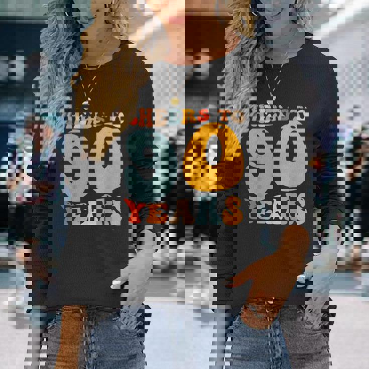 90歳 誕生日 パーティー お祝い 乾杯 90歳 長袖Tシャツ 彼女への贈り物