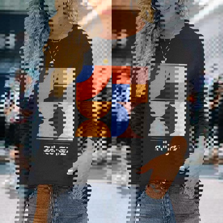 Acid Jazz ヴィンテージジャズミュージックバンド ミニマルtシャツ 長袖Tシャツ 彼女への贈り物