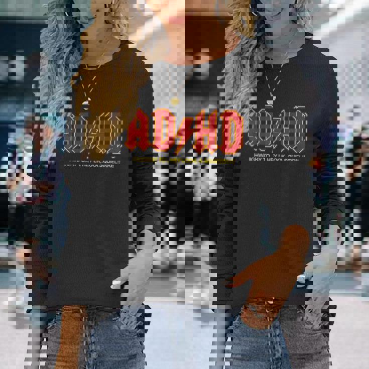 Adhd おもしろい Hey Look Aquirrel Adhd 長袖Tシャツ 彼女への贈り物