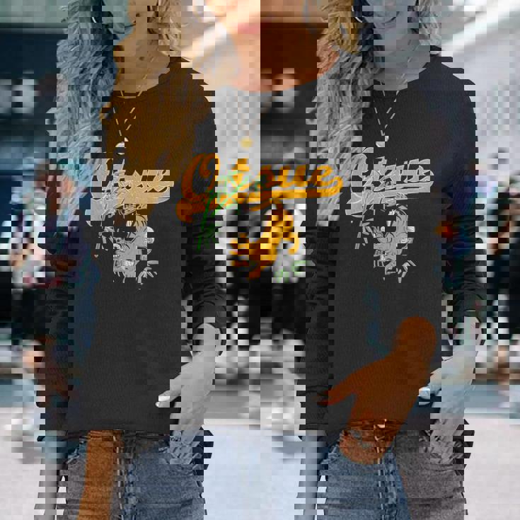 Bamboo And Tiger Of Otsu-E 大津絵 竹に虎バンブー タイガー 長袖Tシャツ 彼女への贈り物