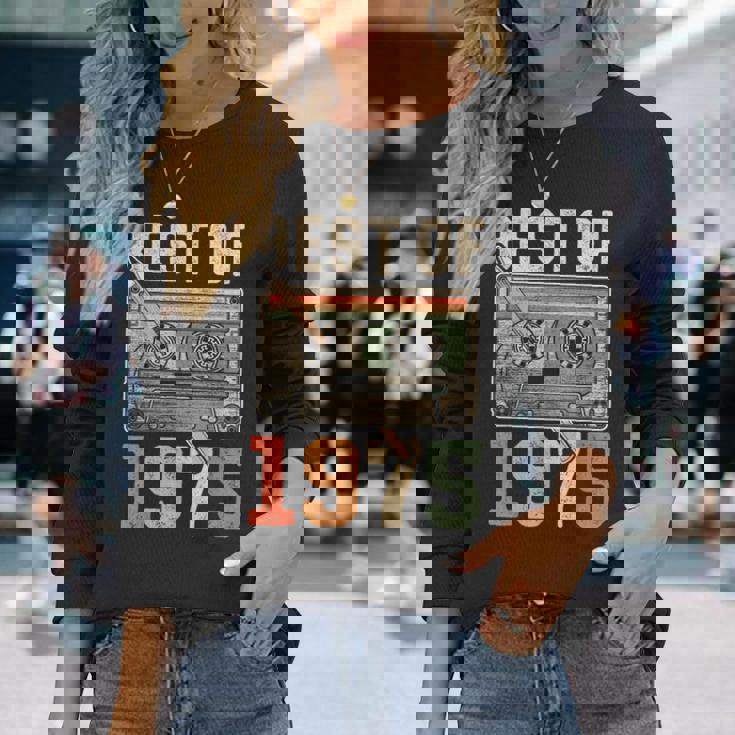 Best Of 1975 オールド・カセット 50歳の誕生日 レトロ 長袖Tシャツ 彼女への贈り物