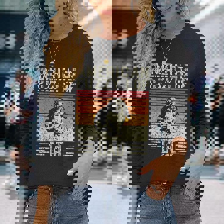 Best Rabbit Dad ヴィンテージアメリカンファジーロップ 長袖Tシャツ 彼女への贈り物