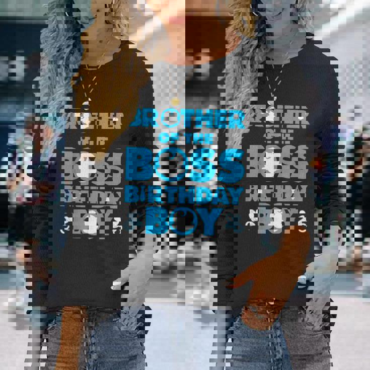 Brother Of The Boss 誕生日 男の子 赤ちゃん 家族 デコレーション 長袖Tシャツ 彼女への贈り物