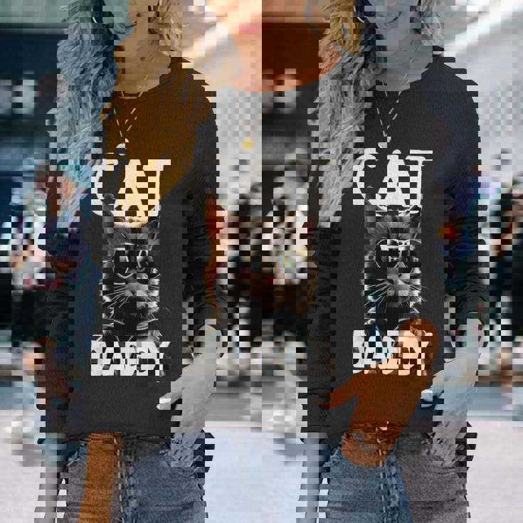 Cat Daddy 猫のお父さん 猫のお父さん お父さん ハウス 猫のお父さん 父の日 猫 長袖Tシャツ 彼女への贈り物