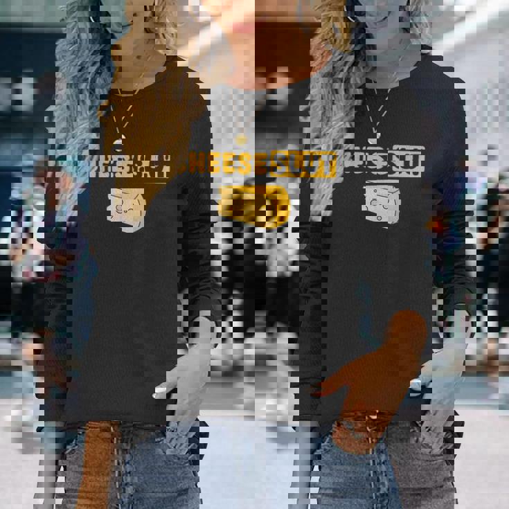 Cheeselut ファニーチーズ愛好家 乳製品 カード ユーモア メンズ レディース 長袖Tシャツ 彼女への贈り物