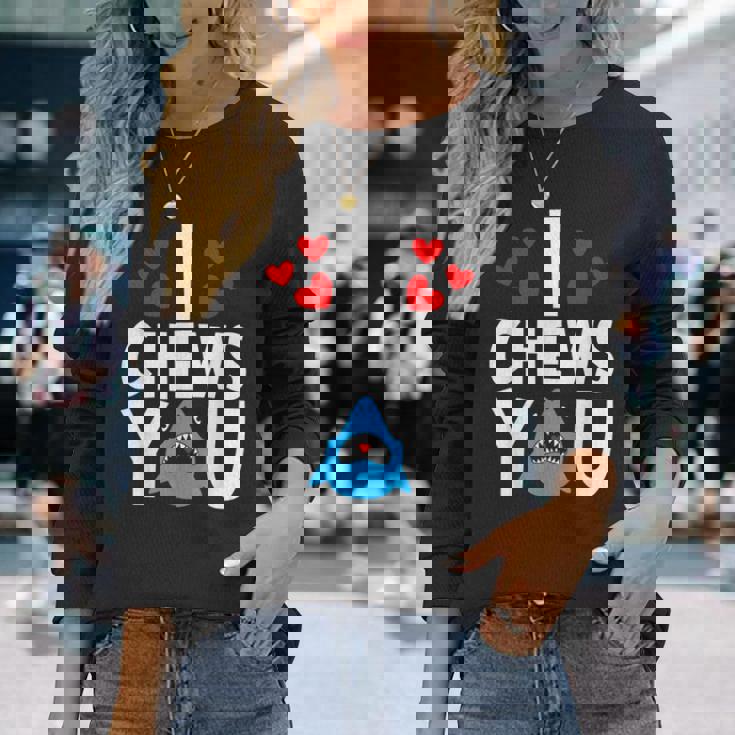 I Chews Youhark バレンタインデー ラブ ハート メンズ レディース 長袖Tシャツ 彼女への贈り物