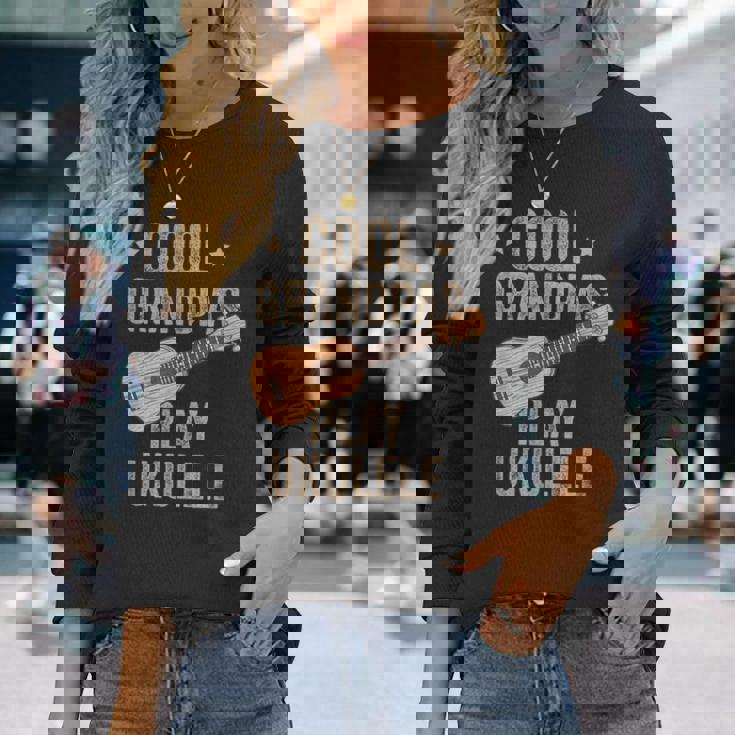 Cool Grandpas Play ウクレレ ウクレレ ミュージックギター 長袖Tシャツ 彼女への贈り物