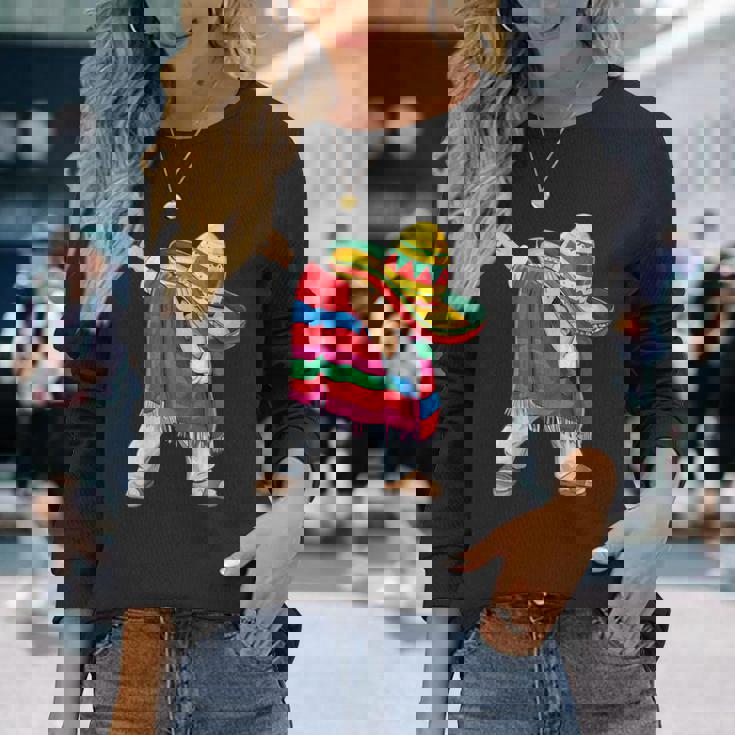 Dabbing メキシカン ポンチョ シンコ・デ・マヨ ボーイズ メンズ ソンブレロ ダブ 長袖Tシャツ 彼女への贈り物