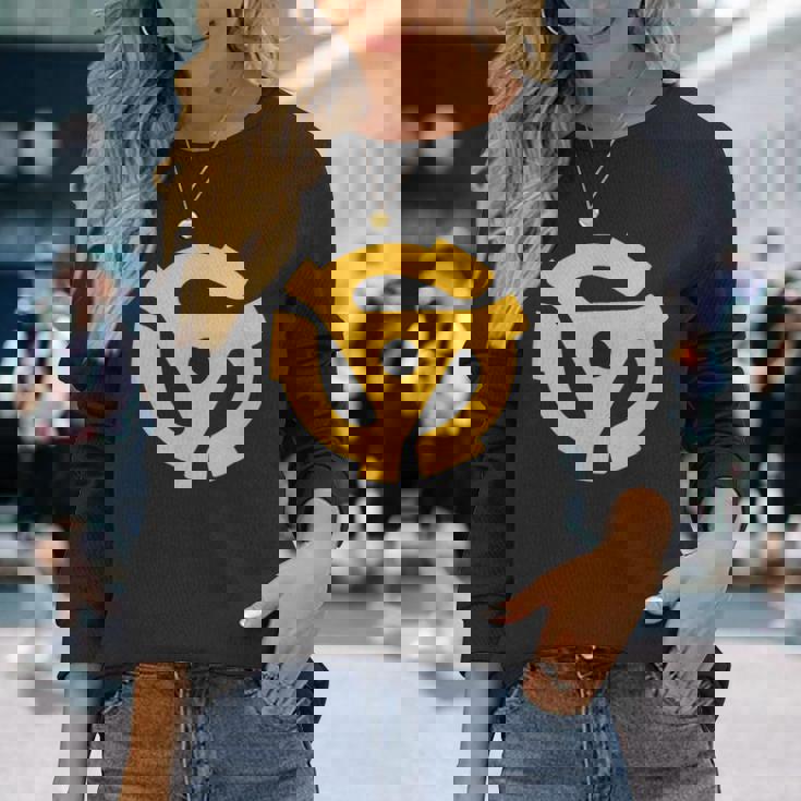 Dj 45Rpmアダプター ターンテーブルミュージック 長袖Tシャツ 彼女への贈り物