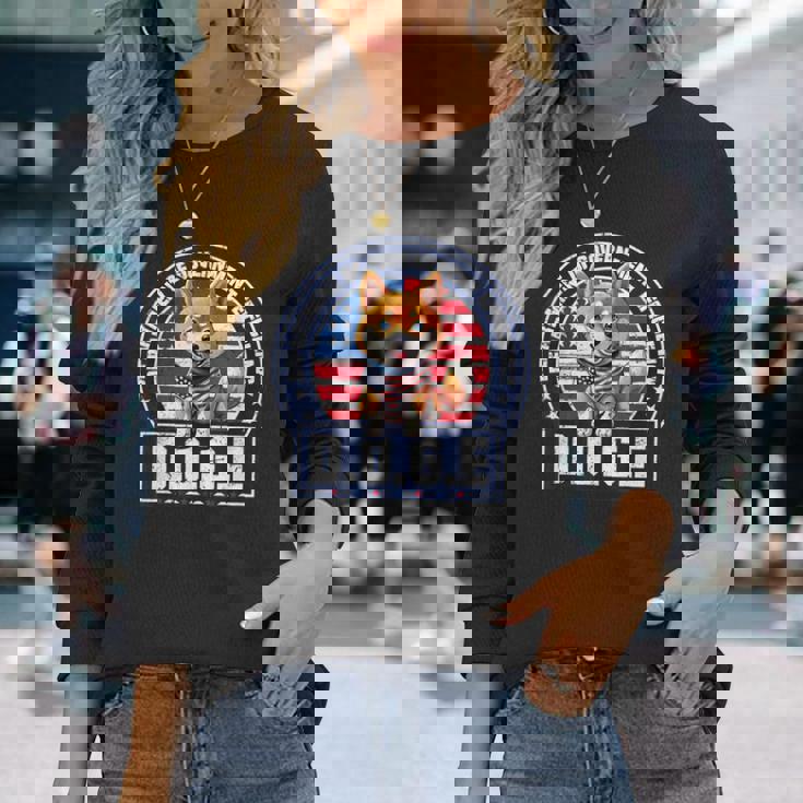 Doge DOGE 政府効率省 長袖Tシャツ 彼女への贈り物