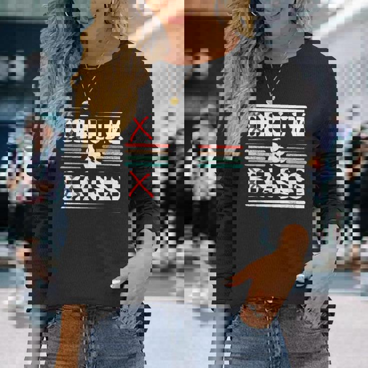 Drum & Bass Rum & Ass Retrointageibes Team 長袖Tシャツ 彼女への贈り物