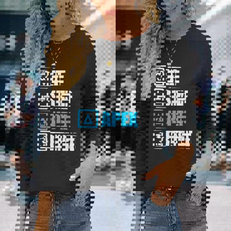 Eatleep Apex リピートシャツ 面白いモチベーションギフト 長袖Tシャツ 彼女への贈り物