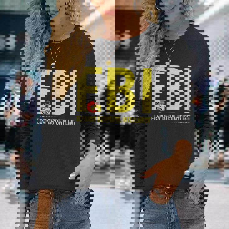 Ebi えび エビ 目の錯覚 騙し絵風 空目 おもしろ ネタ ギャグ ジョーク ウケ狙い ツッコミ待ち 長袖Tシャツ 彼女への贈り物