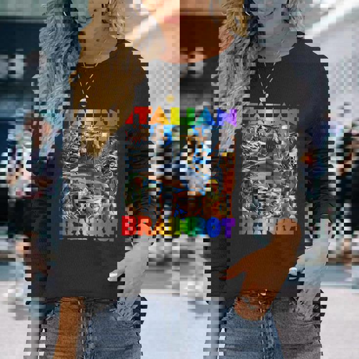 Every Italian Brainrot Meme Italian Brainrotコレクション 長袖Tシャツ 彼女への贈り物