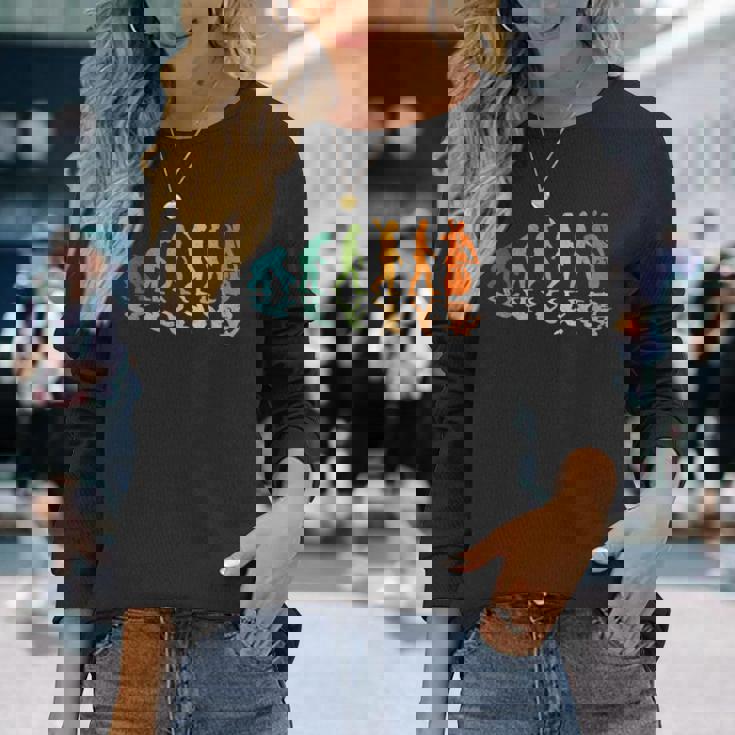 Evolution コントラバスプレーヤー 長袖Tシャツ 彼女への贈り物