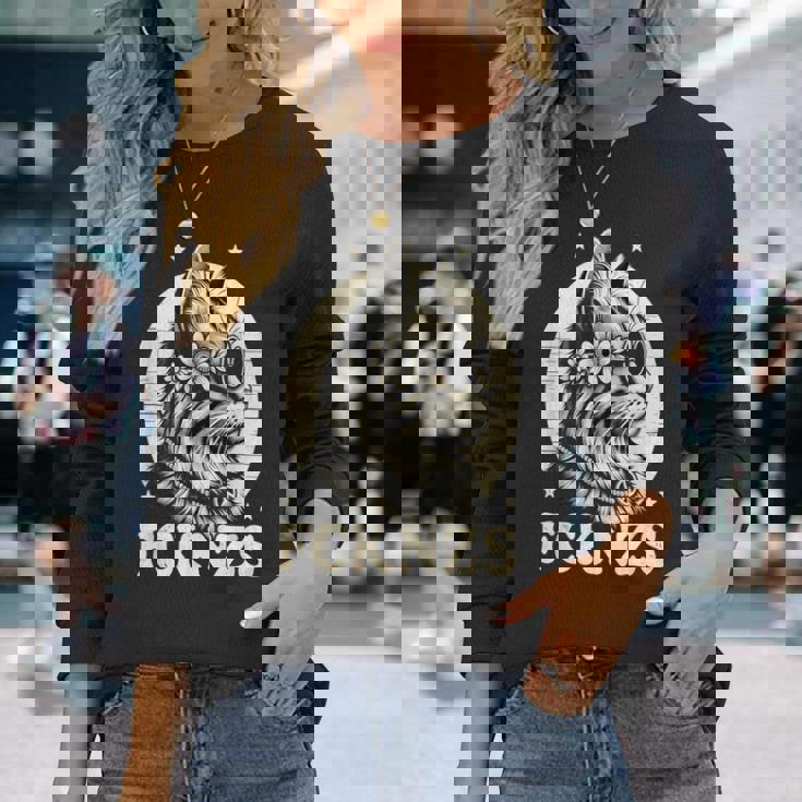 Fck Nzs かわいい猫 長袖Tシャツ 彼女への贈り物