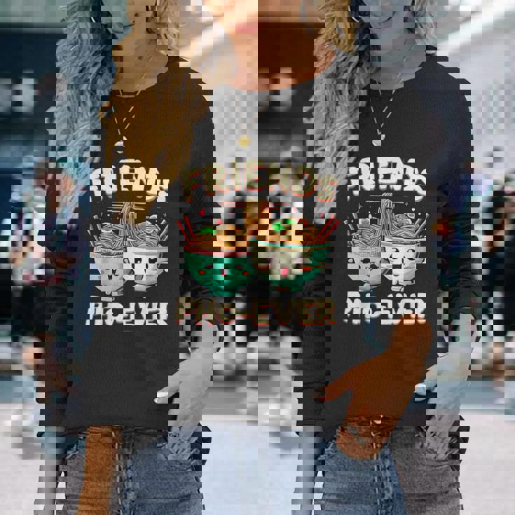 Friends Pho-Ever かわいいベトナムのフォー麺スープボウル 長袖Tシャツ 彼女への贈り物