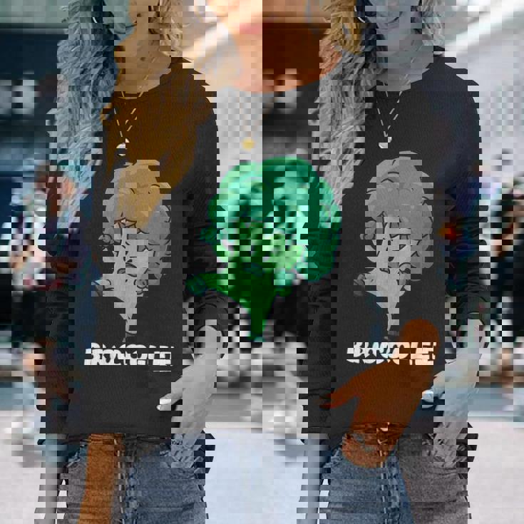 Brocco-Lee Punegetable Love ブロッコリー ビーガンダイエット 長袖Tシャツ 彼女への贈り物