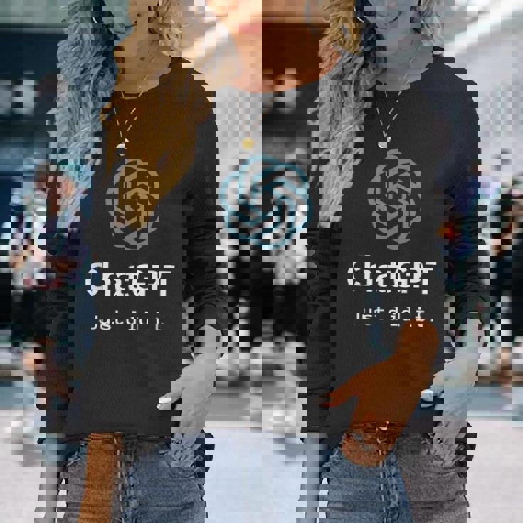 Nerd Chatgpt Just Did It デザイン 長袖Tシャツ 彼女への贈り物