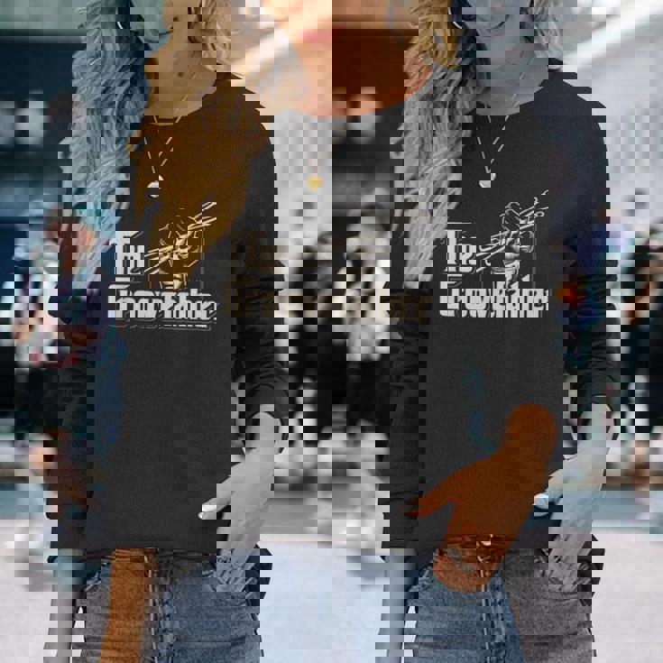 Groovefather ビンテージドラム ドラミング バンドドラマー 長袖Tシャツ 彼女への贈り物