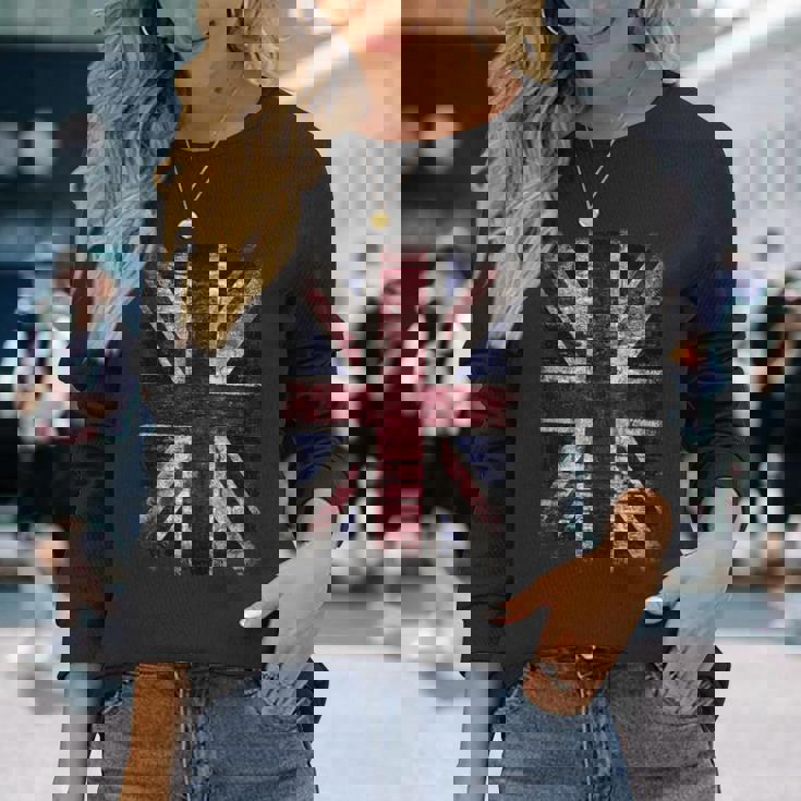 Grunge ユニオンジャック グラフィティ パンクスタイル 長袖Tシャツ 彼女への贈り物