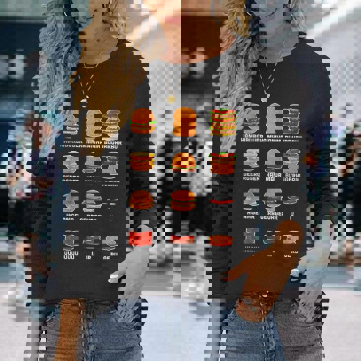 Ham Burgers Hamhamham Burburbur ハンバーガー大学 長袖Tシャツ 彼女への贈り物