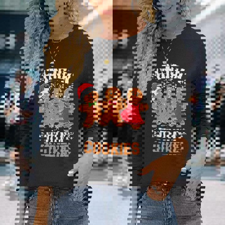 Hangin With My Cookie シャツ メンズ レディース ジンジャーブレッド クリスマス 長袖Tシャツ 彼女への贈り物