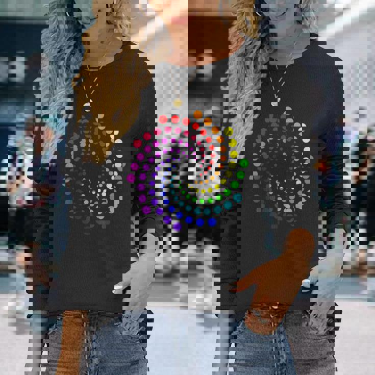 Happy Dot Day キッズ レインボー 水玉 スパイラル 長袖Tシャツ 彼女への贈り物