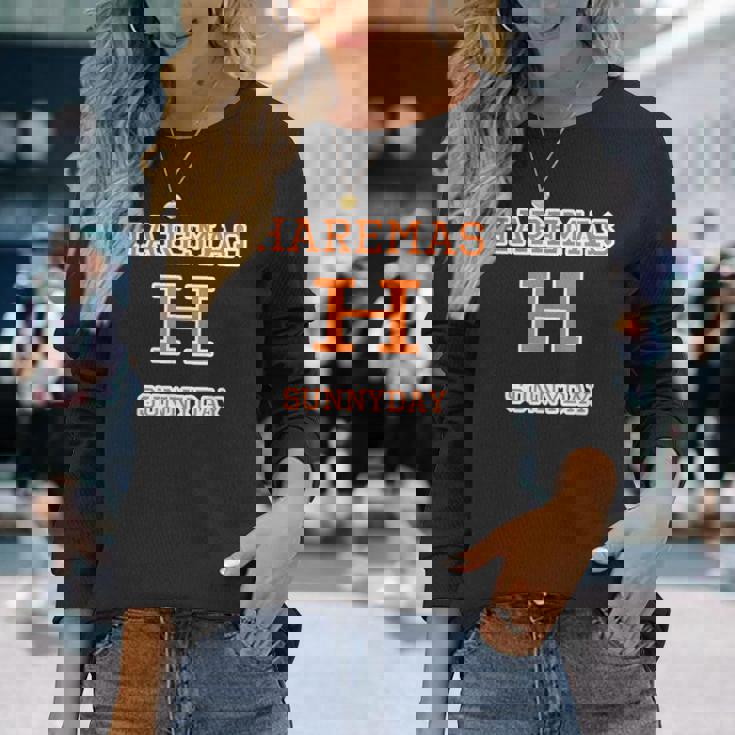 Haremas ハレマス 晴れます【変なデザイン屋さん】ブランド ロゴ パロディ 面白い 長袖Tシャツ 彼女への贈り物