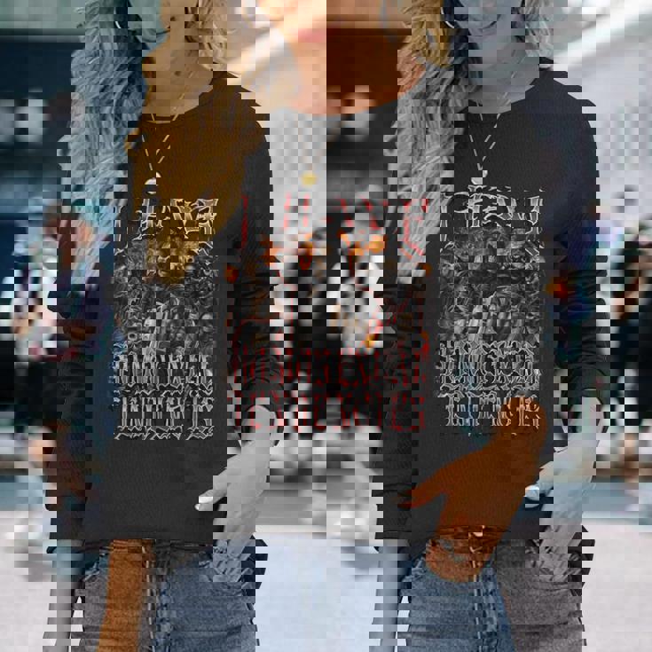 I Have Homosexual Tendencies 面白い ハード スケルトン ブーツレッグ 長袖Tシャツ 彼女への贈り物