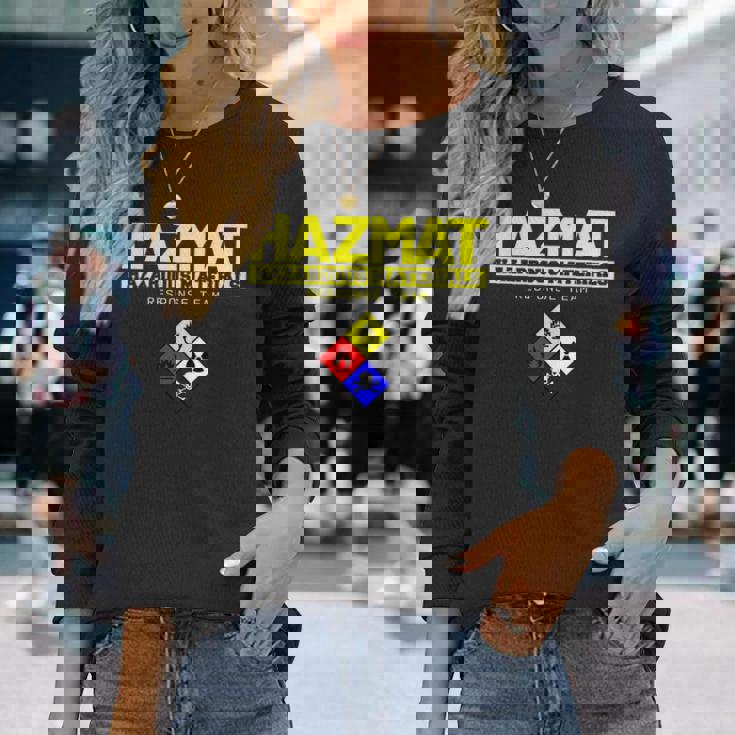Hazmat 危険物対応チーム技術者tシャツ 長袖Tシャツ 彼女への贈り物