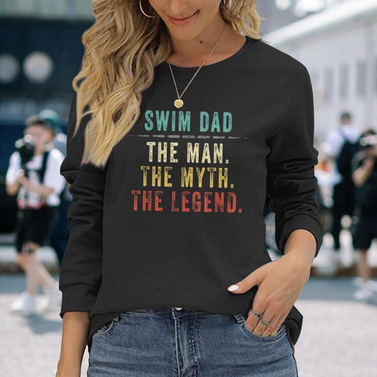 Hombre Regalo Para El Día Del Padre Natación Papá Hombre Mito Leyenda Camiseta de manga larga Regalos para ella