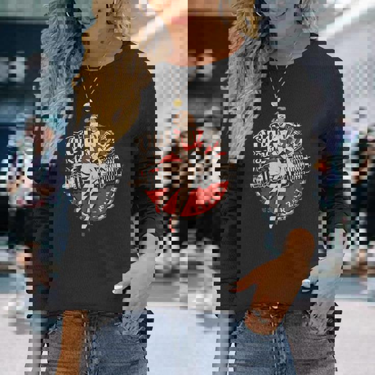 Hot Rod レトロ ヴィンテージ ヴィンテージ 車 ロカビリー オールドスクール 長袖Tシャツ 彼女への贈り物