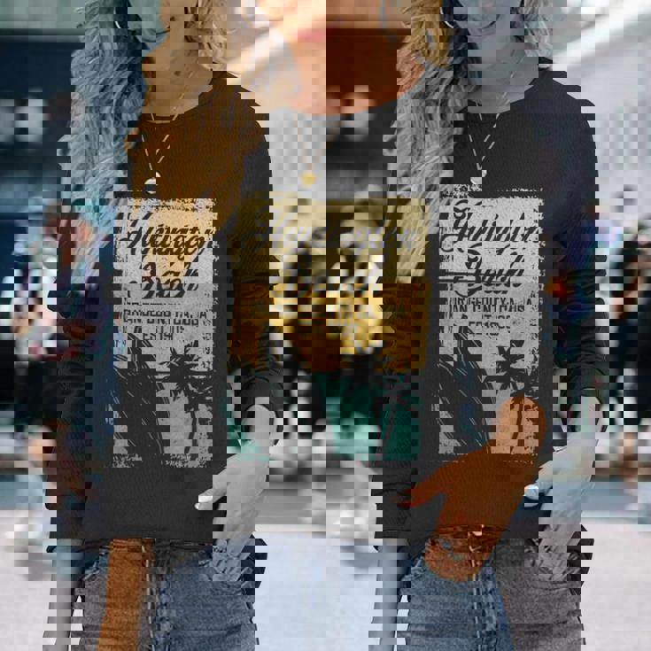 Huntington Beachurf City California アンティーク調サーフィン 長袖Tシャツ 彼女への贈り物