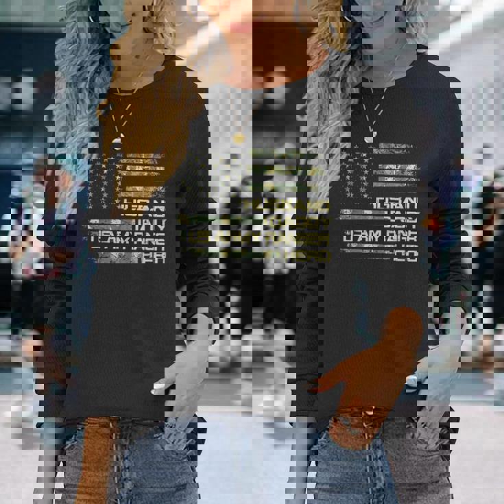 メンズ Husband Daddy Us Army Ranger Hero Flag Usa 迷彩 長袖Tシャツ 彼女への贈り物