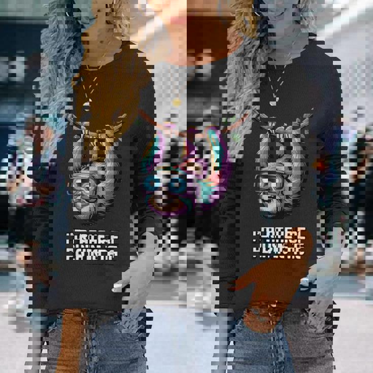 I'd Rather Be Playing Tag 長袖Tシャツ 彼女への贈り物