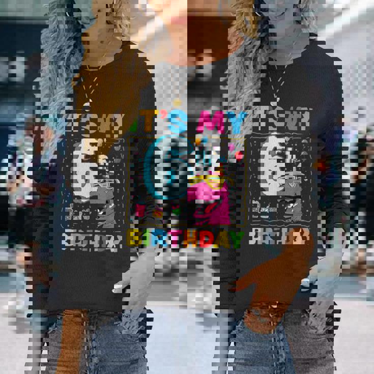 It's My 6Th Birthday Happy 6Ix Year T-Rex 恐竜 面白い 長袖Tシャツ 彼女への贈り物