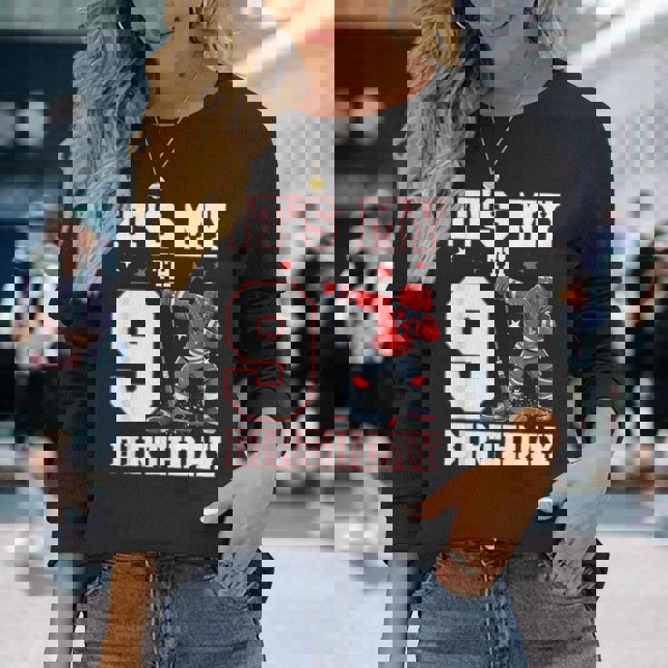 It's My 9Th Birthday 男の子 アイスホッケー ダビング 9歳 長袖Tシャツ 彼女への贈り物