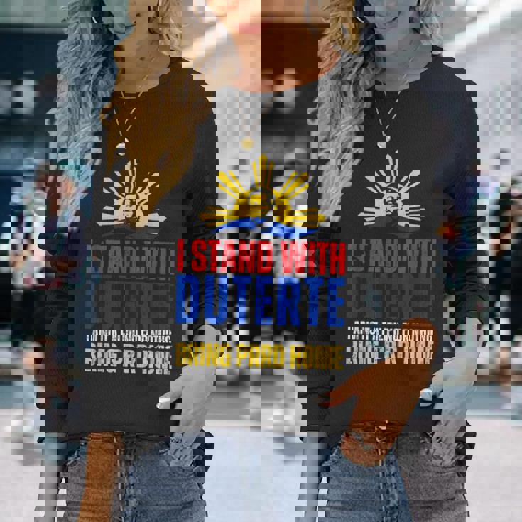 Itand With Digong Duterte Prrd Du30 フィリピン国旗 長袖Tシャツ 彼女への贈り物