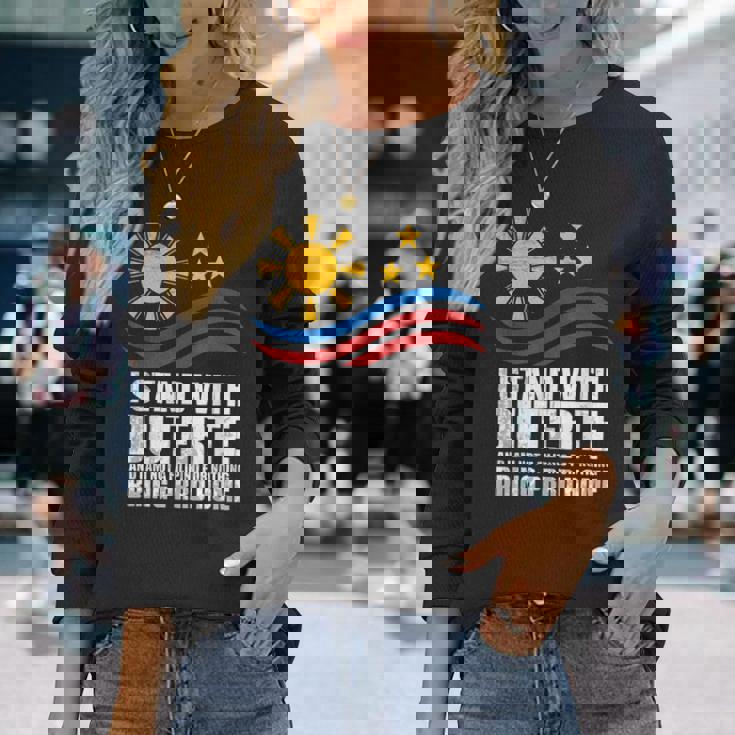 Itand With Duterte フィリピン フィリピン 強い 帰省 長袖Tシャツ 彼女への贈り物