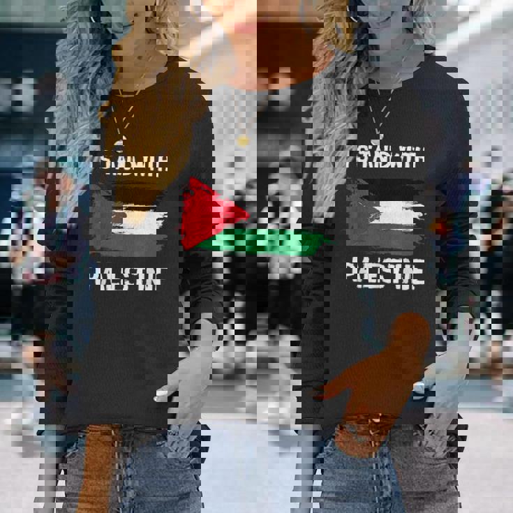 Itand With Palestine ペンダント フリーガザエルサレムモスク 長袖Tシャツ 彼女への贈り物