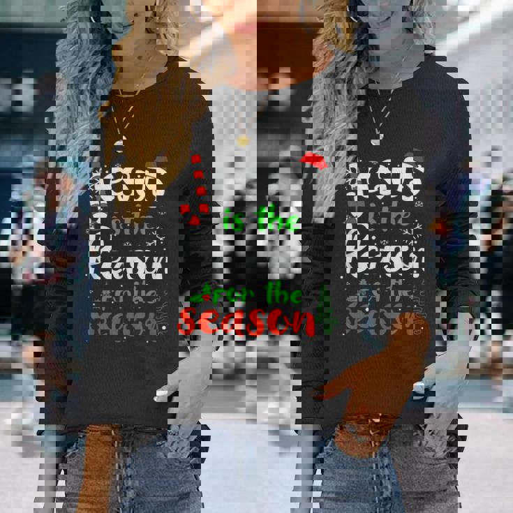 Jesus Is The Reason For Theeason クリスマス 神の信仰 長袖Tシャツ 彼女への贈り物