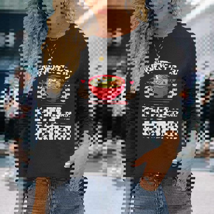 K-Pop And ラーメン 韓国 長袖Tシャツ 彼女への贈り物