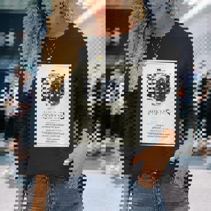 Kenko 水中カメラハウジングaquatica アクアティカ 前面プリント 80年代復刻 長袖Tシャツ 彼女への贈り物