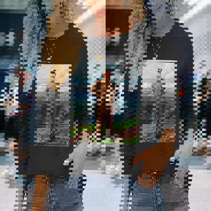 Kim Jong Il Kim Jong Un Humour North Korea 長袖Tシャツ 彼女への贈り物