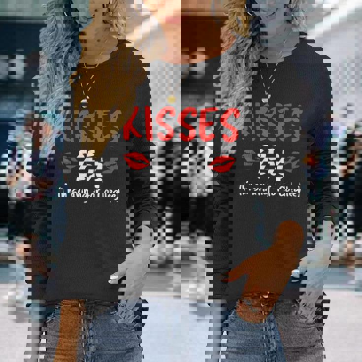 Kisses 25 Imave For College バレンタインデー デザイナー 長袖Tシャツ 彼女への贈り物