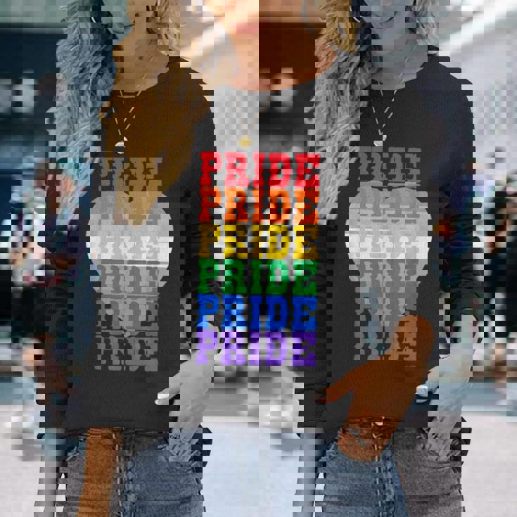 Lgbtq レインボーカラーのプライド 長袖Tシャツ 彼女への贈り物