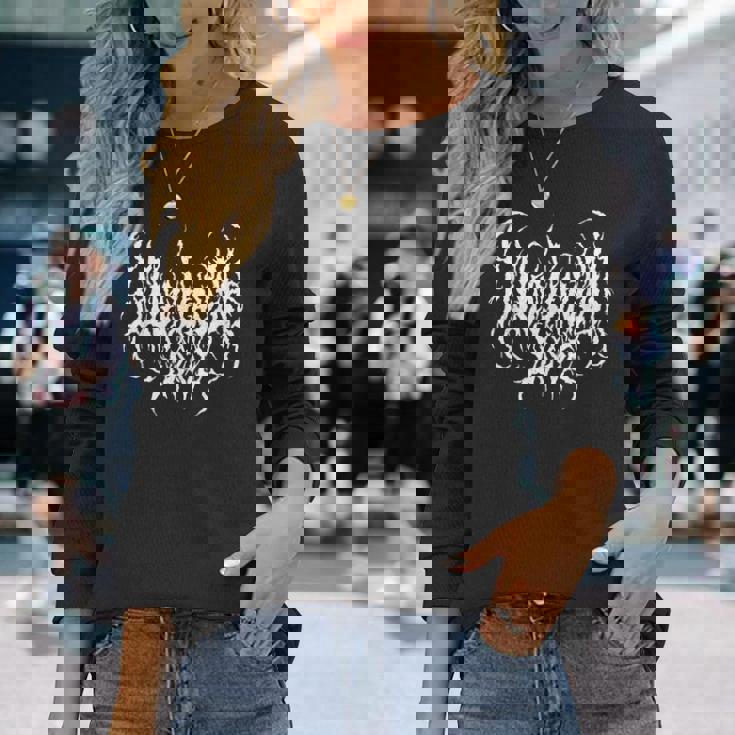 Live Life Laugh Love デスメタルスタイル 長袖Tシャツ 彼女への贈り物